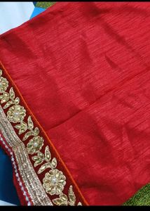 Red &amp; Orange Bandhani Saree