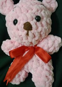Crochet Pink Plush Teddy Bear
