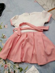 Pink &amp; White Dress with Bloomers