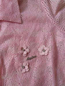 Vintage Pink Lace Cardigan and denim jacket