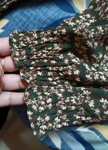 BROWN FLORAL MAXI DRESS