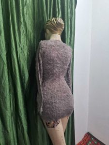 Fluffy Knit Mini Dress