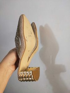 Gold Embellished Mules