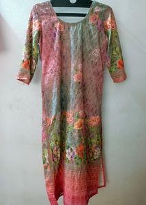 Offer Women Embroidered Cotton Blend Kurtha