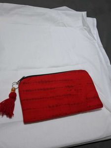 Red Patterned Pouch
