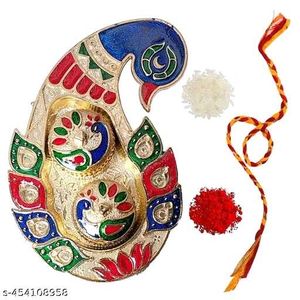 Peacock Rakhi Thali Set