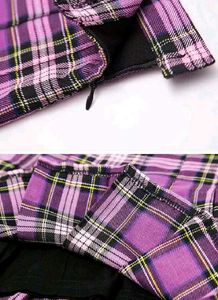 Purple Plaid Korean Skirt