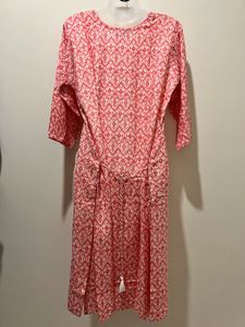 Red &amp; White Printed Kurta
