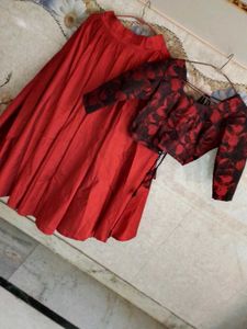 Red Skirt &amp; Blouse Set