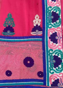 Pink Embroidered Saree