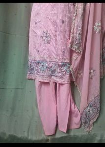 Baby Pink Rasgulla Dress . Heavy Duppata