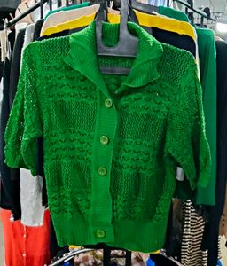 Vintage Green Knit Cardigan