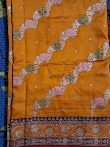 Mustard Silk Saree
