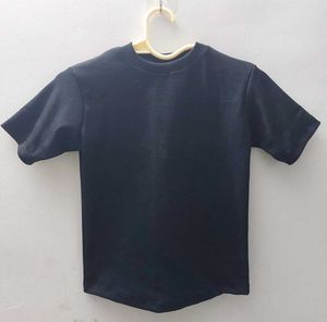 Black Ribbed Crew Tshirt