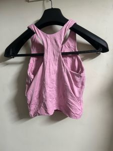 Pink Sleeveless Crop Tank Top