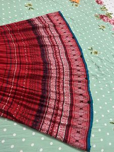 Red Patterned Printed Ethnic Skirt