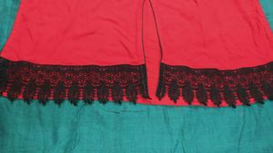 Red &amp; Black Kurti Set