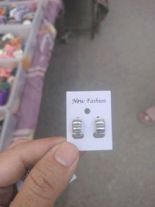 Silver Braided Hoop Earrings