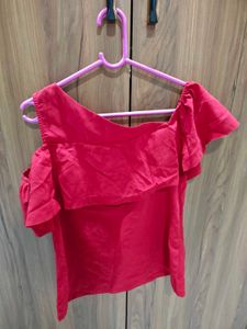 Red Ruffle Top