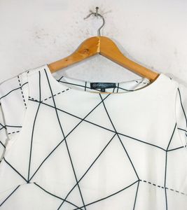 White With Black Lines Dresses (Women&#39;s)