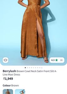 Brown Slit Dress