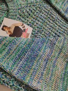 Green Waffle Knit Sweater