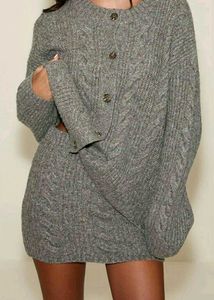 Brown Cableknit Mini Skirt