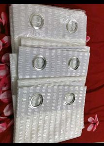 White Textured Weave Curtains - Set of 4