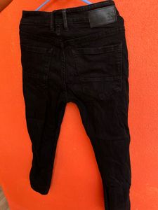 Black Jeans With Contrast Side Tape