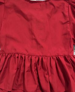 Red Tie Top with Puff Sleeves