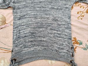 Stylish Grey Knit Sweater