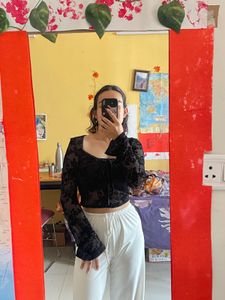 Elegant Black Floral Top