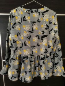 Floral Tie-Neck Blouse