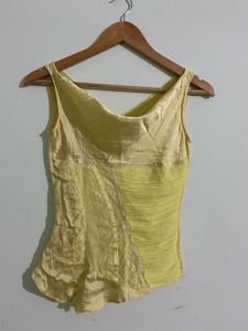 Butter Yellow Lace Detail Top