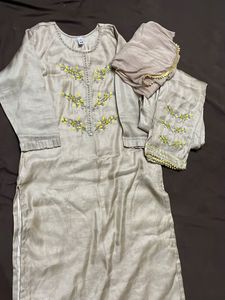Elegant Chikoo Kurta Set With Fully Lining Attach