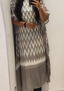 Stylish Grey Printed Kaftan