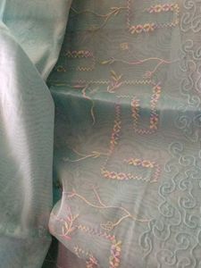 Embroidered Sea Green Saree