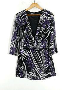 Black Printed Western Dress (Women's)