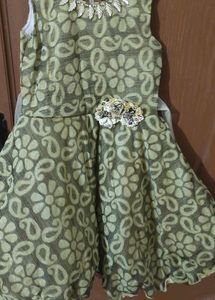 Baby Girl Frock Olive Green 2-3years