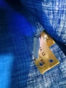 RARE RABBIT Stylish Blue LINEN Shirt