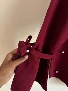Maroon Pearl Embellished Top