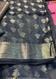 Elegant zari kota soft hand woven Banarasi