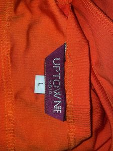 Orange Long Sleeve Backless Top
