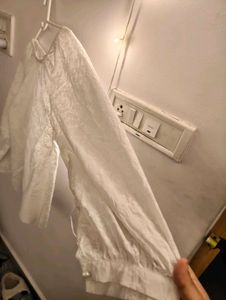 White Embroidered Long Sleeve Top