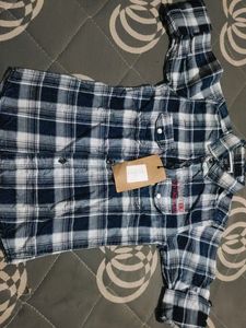 Blue Plaid Flannel Shirt For Boy