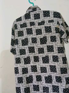 Patterned Short Sleeve Button-Up
