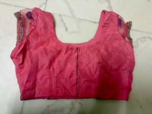 Pink Embroidered Saree