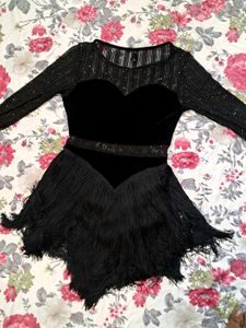 Black Fringe Dance Dress