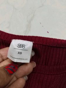 Burgundy Ribbed T-Shirt