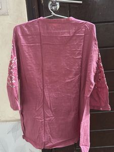 Embroidered Pink Tunic Top